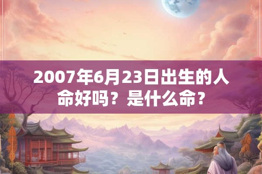 2007年6月23日出生的人命好吗？是什么命？