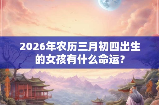 2026年农历三月初四出生的女孩有什么命运？