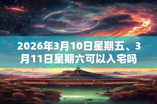 2026年3月10日星期五、3月11日星期六可以入宅吗 2026年3月10日星期五、3月11日星期六可以入宅吗
