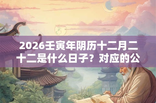 2026壬寅年阴历十二月二十二是什么日子?对应的公历日期 2026壬寅年阴历十二月二十二是什么日子?对应的公历日期