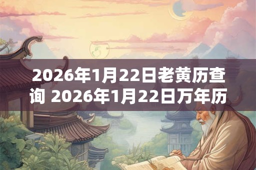 2026年1月22日老黄历查询 2026年1月22日万年历黄道吉日