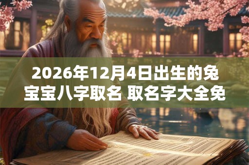 2026年12月4日出生的兔宝宝八字取名 取名字大全免费查询