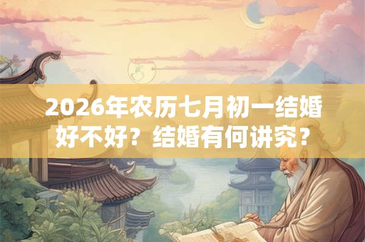 2026年农历七月初一结婚好不好？结婚有何讲究？