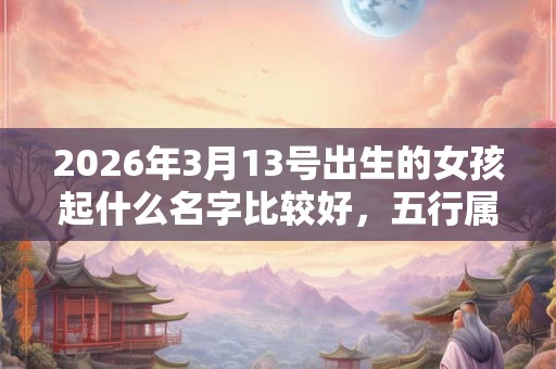 2026年3月13号出生的女孩起什么名字比较好，五行属什么