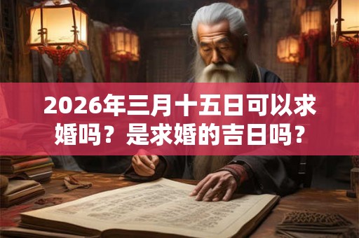 2026年三月十五日可以求婚吗？是求婚的吉日吗？