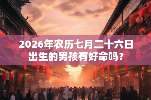 2026年农历七月二十六日出生的男孩有好命吗？