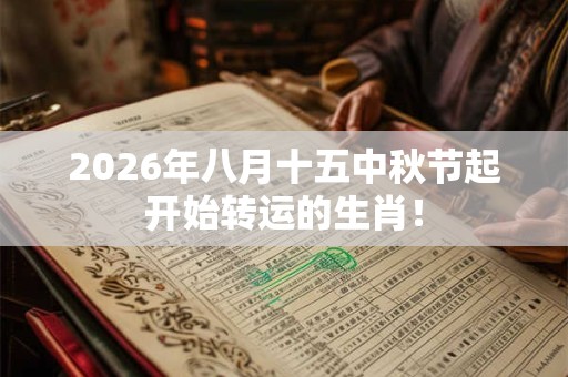 2026年八月十五中秋节起开始转运的生肖！