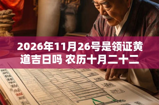 2026年11月26号是领证黄道吉日吗 农历十月二十二黄历