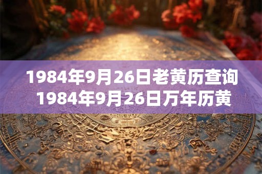 1984年9月26日老黄历查询 1984年9月26日万年历黄道吉日