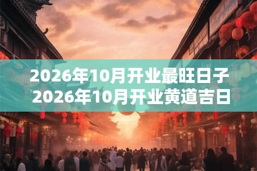 2026年10月开业最旺日子 2026年10月开业黄道吉日查询表 2026年10月开业最旺日子 2026年10月开业黄道吉日查询表