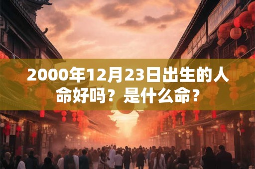 2000年12月23日出生的人命好吗?是什么命? 2000年12月23日出生的人命好吗?是什么命?