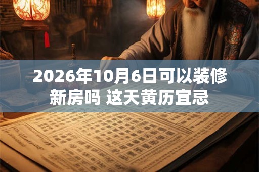 2026年10月6日可以装修新房吗 这天黄历宜忌