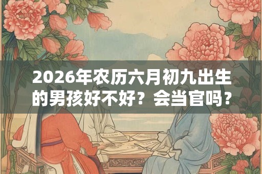 2026年农历六月初九出生的男孩好不好？会当官吗？