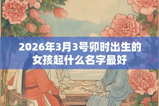 2026年3月3号卯时出生的女孩起什么名字最好 2026年3月3号卯时出生的女孩起什么名字最好