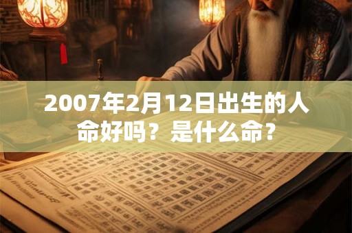2007年2月12日出生的人命好吗?是什么命? 2007年2月12日出生的人命好吗?是什么命?