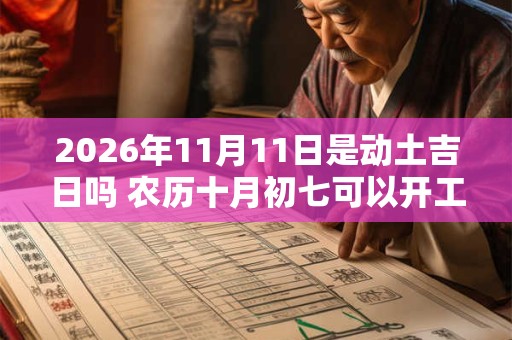 2026年11月11日是动土吉日吗 农历十月初七可以开工动土吗