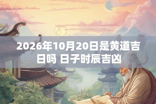 2026年10月20日是黄道吉日吗 日子时辰吉凶 2026年10月20日是黄道吉日吗 日子时辰吉凶