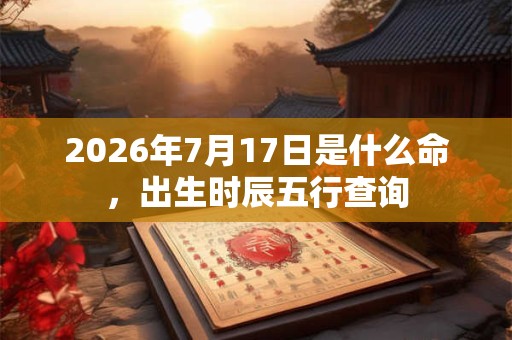 2026年7月17日是什么命，出生时辰五行查询