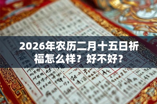 2026年农历二月十五日祈福怎么样？好不好？