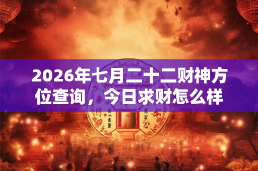 2026年七月二十二财神方位查询,今日求财怎么样 2026年七月二十二财神方位查询,今日求财怎么样