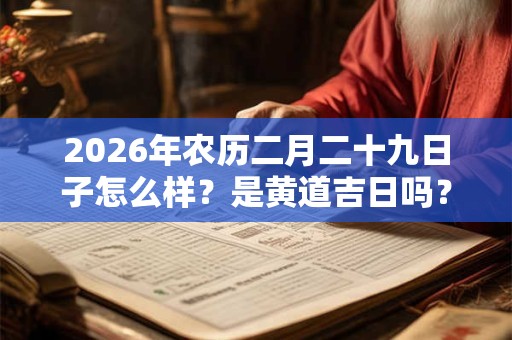 2026年农历二月二十九日子怎么样？是黄道吉日吗？
