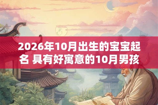 2026年10月出生的宝宝起名 具有好寓意的10月男孩名字