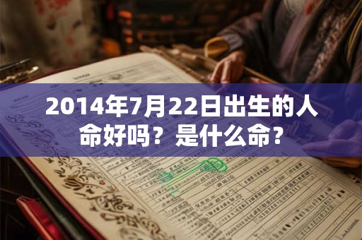 2014年7月22日出生的人命好吗？是什么命？
