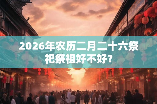 2026年农历二月二十六祭祀祭祖好不好？