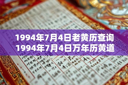 1994年7月4日老黄历查询 1994年7月4日万年历黄道吉日