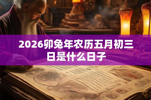 2026卯兔年农历五月初三日是什么日子