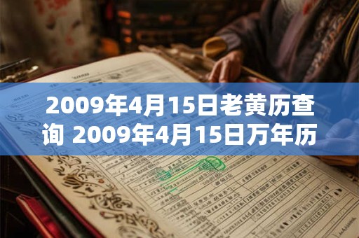 2009年4月15日老黄历查询 2009年4月15日万年历黄道吉日