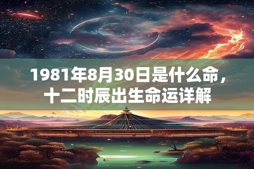 1981年8月30日是什么命，十二时辰出生命运详解