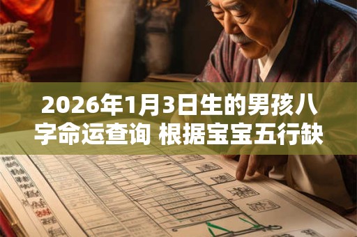 2026年1月3日生的男孩八字命运查询 根据宝宝五行缺失起名字 2026年1月3日生的男孩八字命运查询 根据宝宝五行缺失起名字