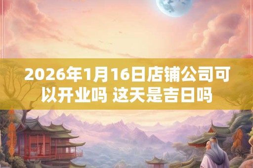 2026年1月16日店铺公司可以开业吗 这天是吉日吗 2026年1月16日店铺公司可以开业吗 这天是吉日吗