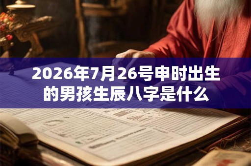 2026年7月26号申时出生的男孩生辰八字是什么 2026年7月26号申时出生的男孩生辰八字是什么