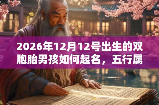 2026年12月12号出生的双胞胎男孩如何起名，五行属什么