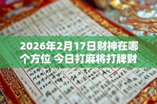 2026年2月17日财神在哪个方位 今日打麻将打牌财运方位! 2026年2月17日财神在哪个方位 今日打麻将打牌财运方位!