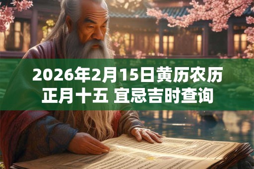2026年2月15日黄历农历正月十五 宜忌吉时查询