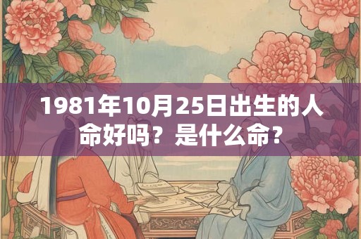 1981年10月25日出生的人命好吗？是什么命？