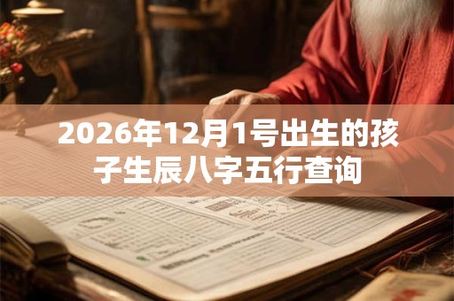 2026年12月1号出生的孩子生辰八字五行查询 2026年12月1号出生的孩子生辰八字五行查询