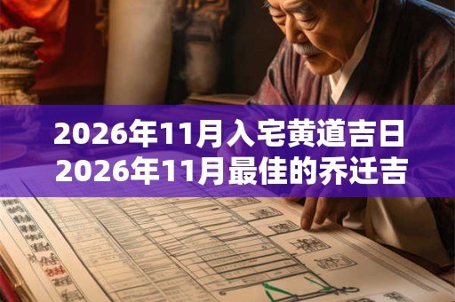 2026年11月入宅黄道吉日 2026年11月最佳的乔迁吉日一览表 2026年11月入宅黄道吉日 2026年11月最佳的乔迁吉日一览表