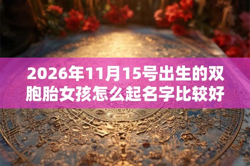 2026年11月15号出生的双胞胎女孩怎么起名字比较好，五行属什么？