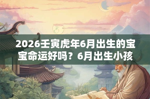 2026壬寅虎年6月出生的宝宝命运好吗？6月出生小孩命理