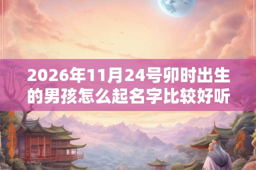 2026年11月24号卯时出生的男孩怎么起名字比较好听 2026年11月24号卯时出生的男孩怎么起名字比较好听