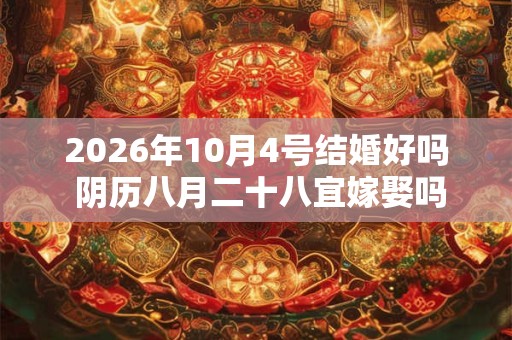 2026年10月4号结婚好吗 阴历八月二十八宜嫁娶吗