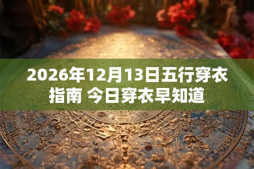 2026年12月13日五行穿衣指南 今日穿衣早知道