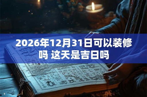 2026年12月31日可以装修吗 这天是吉日吗