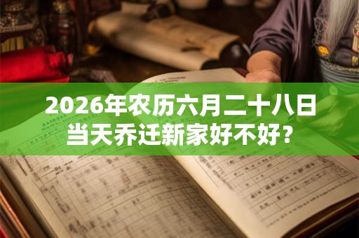 2026年农历六月二十八日当天乔迁新家好不好？