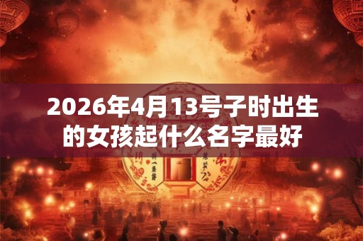 2026年4月13号子时出生的女孩起什么名字最好