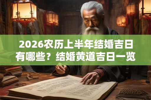2026农历上半年结婚吉日有哪些？结婚黄道吉日一览表